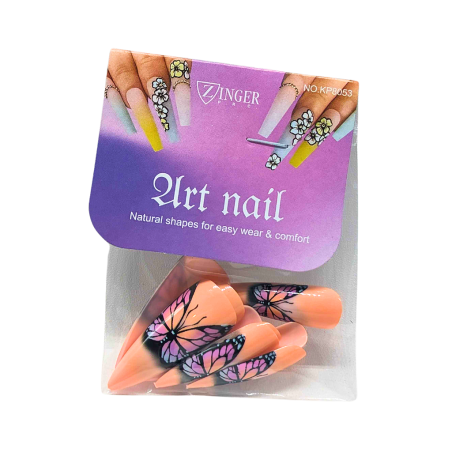 Paquet 10 faux ongles butterfly