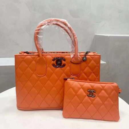 Sac à main 2 pièces original CHANEL orange