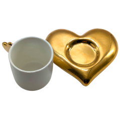 Ensemble Tasse + Soucoupe Love Blanc