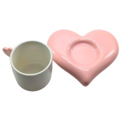 Ensemble Tasse + Soucoupe Love Blanc