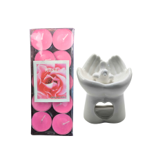 Ande diffuseur Blanc + 10 bougies parfumées Rose