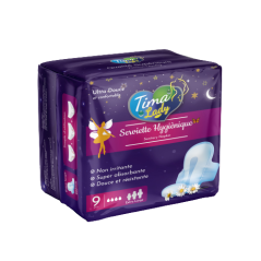 Serviette hygiénique nuit Tima lady 9 pièces