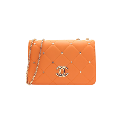 Sacoche chanel orange dorée