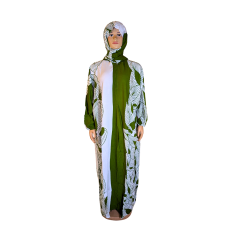 Robe de prière Assya vert blanc