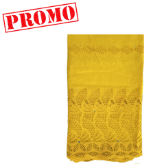 Voile brodé 5 yards jaune moutarde