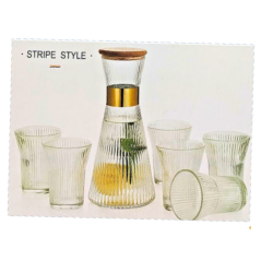 Ensemble Carafe + 6 Tasses en verre Style