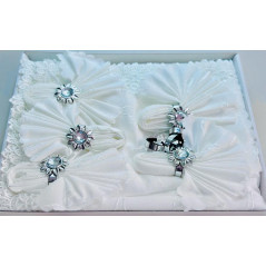 Ensemble nappe de table + 8 Torchons  Blanc de Luxe