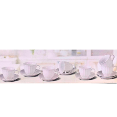 Ensemble 12 pièces tasses et soucoupe en porcelaine