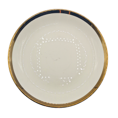 Plat en porcelaine de luxe blanc/dorée