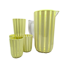 Carafe en melamine + 4 Tasses vert GM