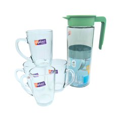 Ensemble de Carafe + 4 tasses en verre Aglaia