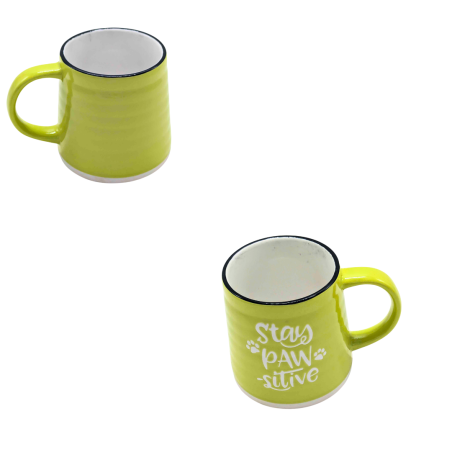 Ensemble 12 tasses en porcelaine Vert fluo