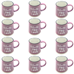 Ensemble 12 tasses en porcelaine Mauve