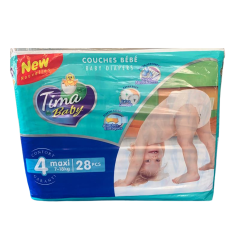 Couches Tima Baby taille 4 Extra douces 7-18 Kg 28 pièces