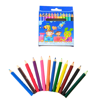 Paquet de 12 mini crayons couleurs