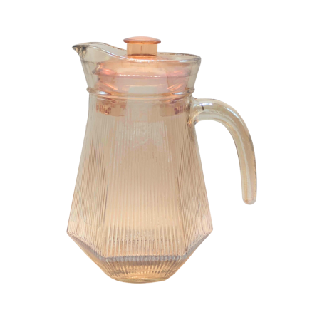 Ensemble Carafe + 4 Tasses en verre Dorée