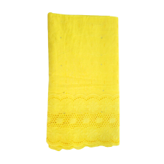 Voile brodé 5 yards jaune poussin