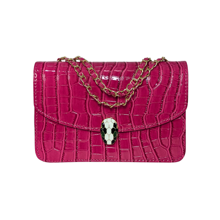 Sac à main Croco Rose fushia