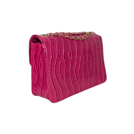 Sac à main Croco Rose fushia