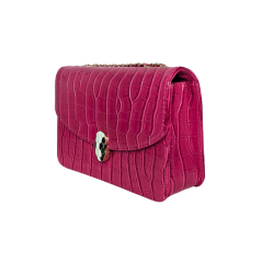 Sac à main Croco Rose fushia