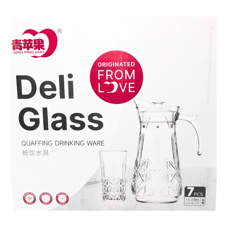 Ensemble Carafe et 6 verres Deli glass 278 ml