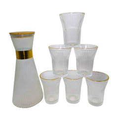 Ensemble Carafe + 6 Tasses en verre Style N°1