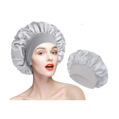 Bonnet en satin gris