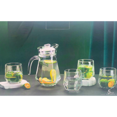 Ensemble Carafe + 4 Tasses en verre Aicha