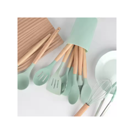 Ustensiles de cuisine en silicone 12 pcs Vert