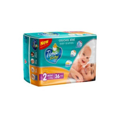 Couches Tima Baby taille 2 Extra douces 3 - 6 Kg 36 pièces