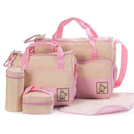 Sac pour bébé 5pcs beige rose