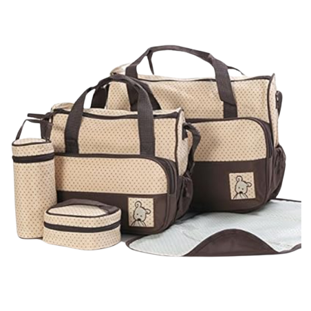 Sac pour bébé 5pcs marron beige