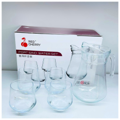 Ensemble Carafe + 4 Tasses en verre red cherry