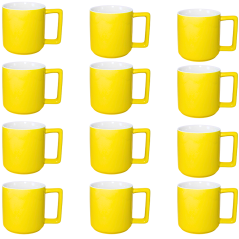 Ensemble 12 tasses Jaune / blanc