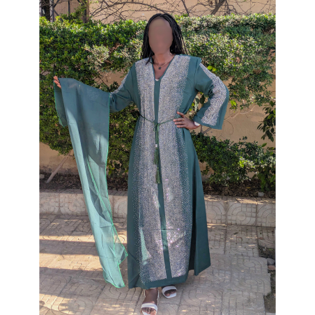 Djellaba Vert Sénégal Alima Taille ( 56/58 )