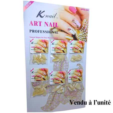 Ongles Knail 12 pcs beige blanc