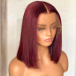 Cheveux naturels raides longueur 14 Rouge Bordeaux