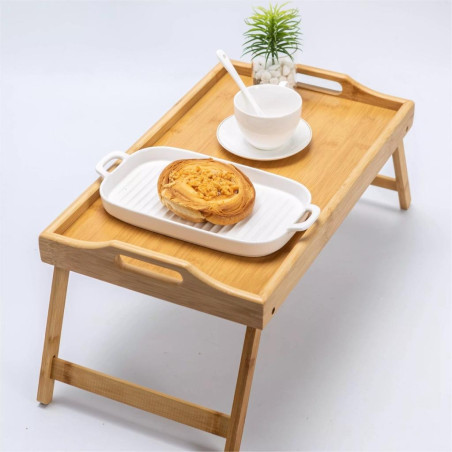 Plateau pour Lit en Bambou avec pieds Pliables