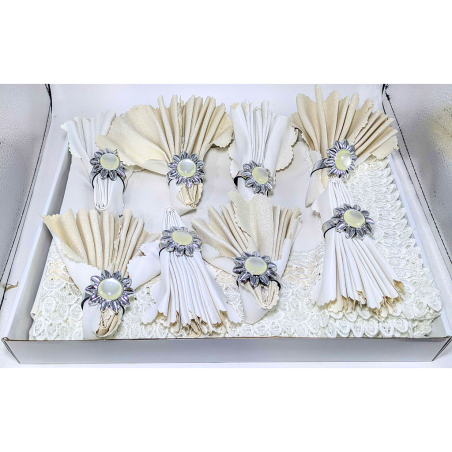 Ensemble nappe de table + 8 Torchons de Luxe Aicha