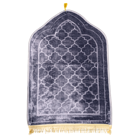 Tapis de Prière Seydina en Velours GM - Gris