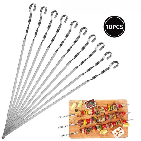 Ensemble de 10 brochettes en métal n°1