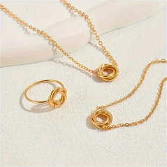 Ensemble de bijoux 3 pièces doré Linda