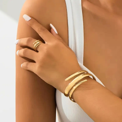 Ensemble de bijoux en acier Inoxydable Doré - Eliane