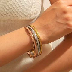 Ensemble de 3 bracelets en acier Inoxydable triaux