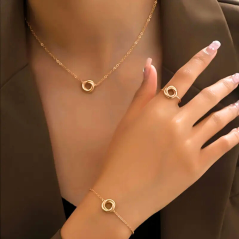 Ensemble de bijoux 3 pièces doré Linda