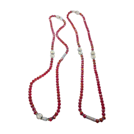 Chaine de taille - grosses perles rouge