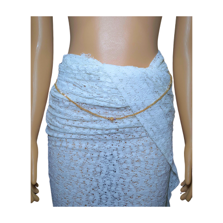 Chaine de taille en cristal beige