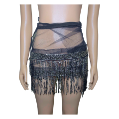 Pagne sensuel noir avec strass