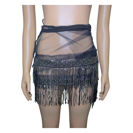 Pagne sensuel noir avec strass