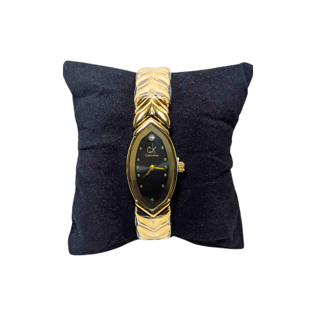 Montre femme CK dorée fond noir